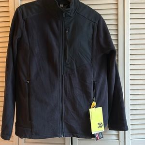 Men’s NWT Polartec lightweight Fleece Jacket Black. Size Medium All in Motion